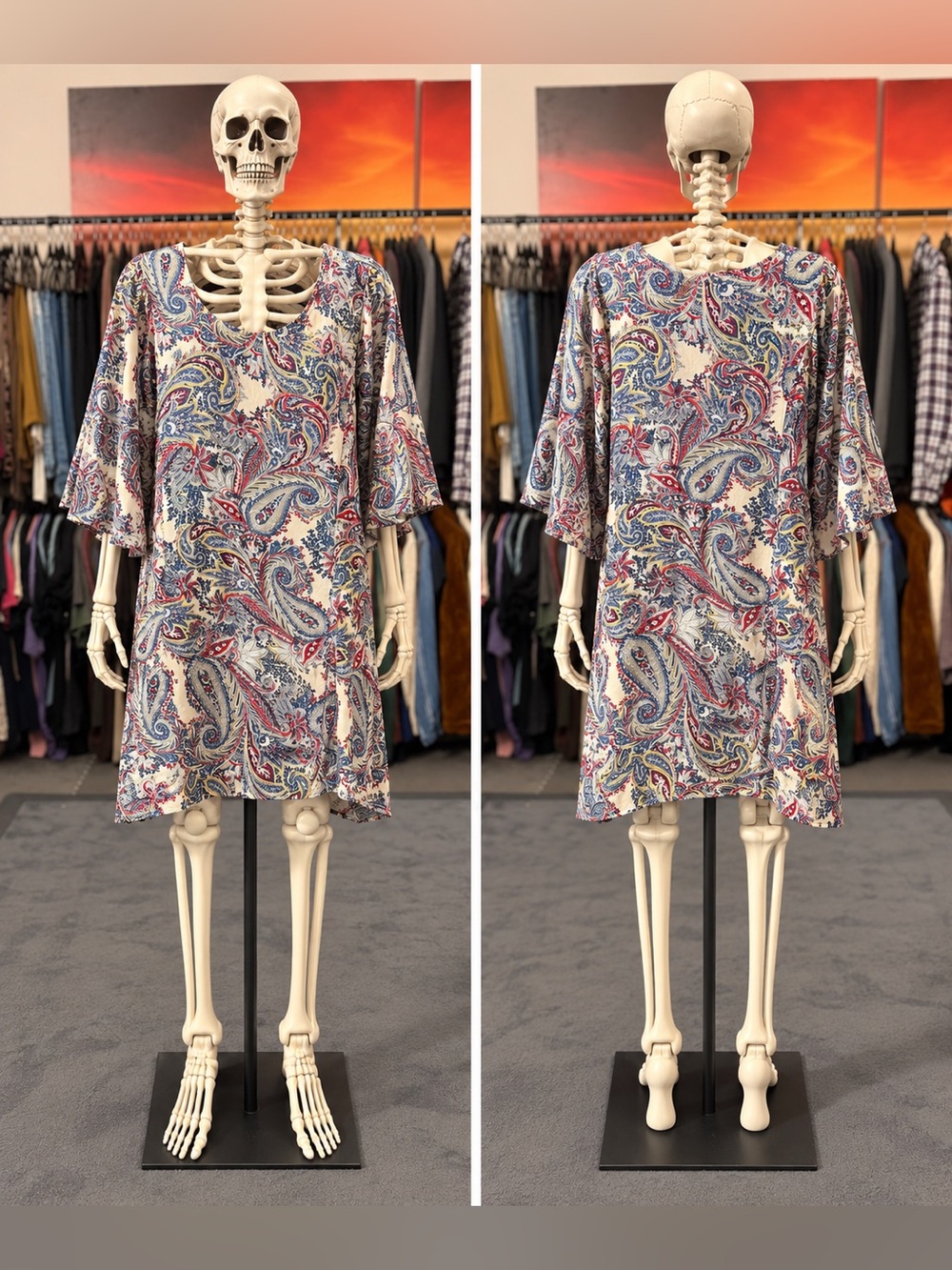 Umgee Paisley Swing Tunic - Blue, Red, White